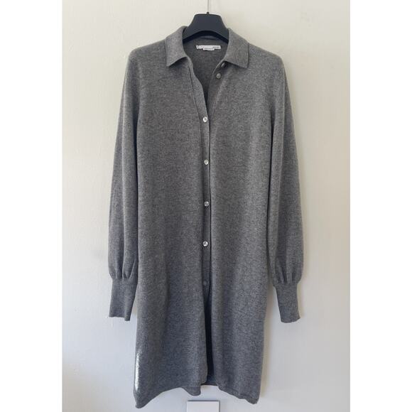 Allude Dresses & Skirts - ALLUDE 100% Cashmere collared long sleeve button up dress Size Medium